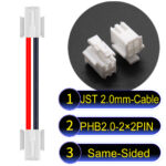 JST PHB2.0 Dual Row with Belt Lock 2×2Pin Same-Side-Head Cable