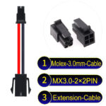 Molex MX3.0mm Dual Row 2×2Pin Male Female Extension Micro-Fit Cable