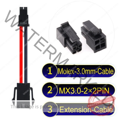 Molex MX3.0mm Dual Row 2×2Pin Male Female Extension Micro-Fit Cable