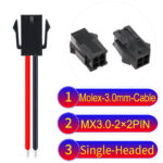 Molex MX3.0mm Dual Row 2×2Pin Female Single-Headed Micro-Fit Cable