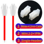 Molex MX4.2mm Dual Row 2×1Pin Mini-Fit Jr Female Single-Headed Cable