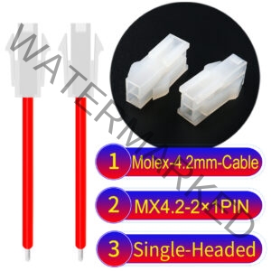 Molex MX4.2mm Dual Row 2×1Pin Mini-Fit Jr Female Single-Headed Cable