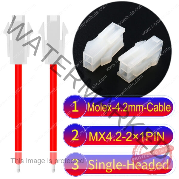 Molex MX4.2mm Dual Row 2×1Pin Mini-Fit Jr Female Single-Headed Cable