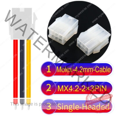 Molex MX4.2mm Dual Row 2×3Pin Mini-Fit Jr Female Single-Headed Cable