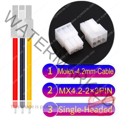 Molex MX4.2mm Dual Row 2×3Pin Mini-Fit Jr Male Single-Headed Cable