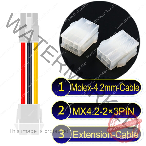 Molex MX4.2mm Dual Row 2×3Pin Mini-Fit Jr Male Female Extension Cable