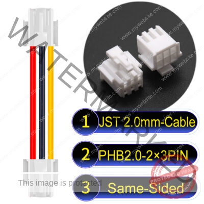 JST PHB2.0 Dual Row with Belt Lock 2×3Pin Same-Side-Head Cable