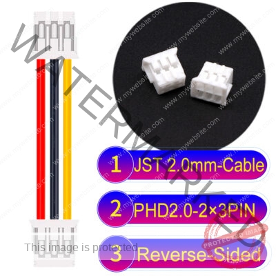 JST PHD2.0 2×3Pin Dual Row Reverse-Side-Head Cable