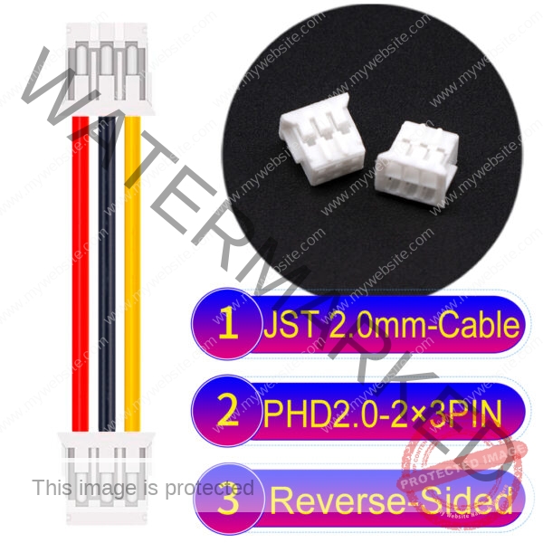 JST PHD2.0 2×3Pin Dual Row Reverse-Side-Head Cable