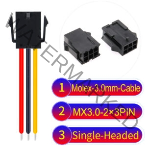 Molex MX3.0mm Dual Row 2×3Pin Female Single-Headed Micro-Fit Cable