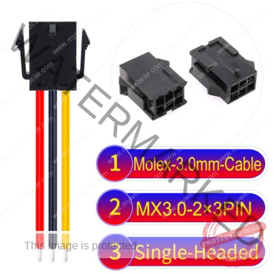 Molex MX3.0mm Dual Row 2×3Pin Female Single-Headed Micro-Fit Cable