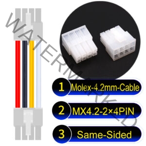 Molex MX4.2mm Dual Row 2×4Pin Mini-Fit Jr Male Same-Side-Head Cable