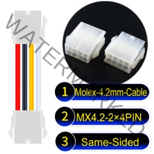 Molex MX4.2mm Dual Row 2×4Pin Mini-Fit Jr Female Same-Side-Head Cable