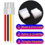 Molex MX4.2mm Dual Row 2×4Pin Mini-Fit Jr Male Single-Headed Cable