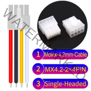 Molex MX4.2mm Dual Row 2×4Pin Mini-Fit Jr Male Single-Headed Cable