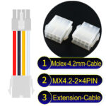 Molex MX4.2mm Dual Row 2×4Pin Mini-Fit Jr Male Female Extension Cable