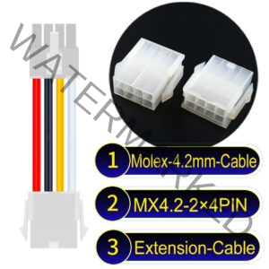 Molex MX4.2mm Dual Row 2×4Pin Mini-Fit Jr Male Female Extension Cable