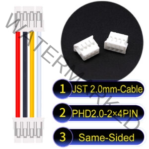 JST PHD2.0 2×4Pin Dual Row Same-Side-Head Cable