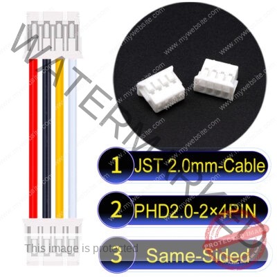 JST PHD2.0 2×4Pin Dual Row Same-Side-Head Cable