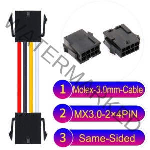 Molex MX3.0mm Dual Row 2×4Pin Female Same-Side-Head Micro-Fit Cable