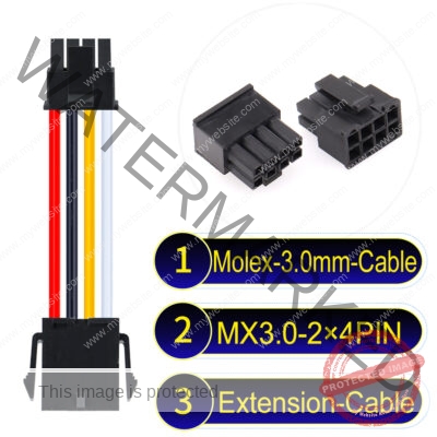 Molex MX3.0mm Dual Row 2×4Pin Male Female Extension Micro-Fit Cable