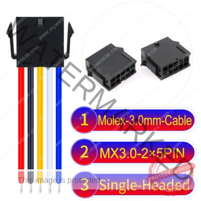 Molex MX3.0mm Dual Row 2×5Pin Female Single-Headed Micro-Fit Cable