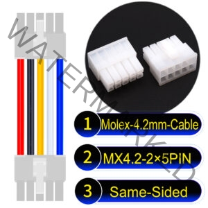 Molex MX4.2mm Dual Row 2×5Pin Mini-Fit Jr Male Same-Side-Head Cable