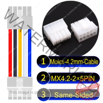 Molex MX4.2mm Dual Row 2×5Pin Mini-Fit Jr Male Same-Side-Head Cable