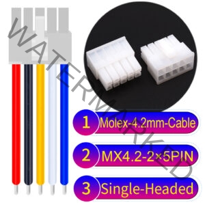 Molex MX4.2mm Dual Row 2×5Pin Mini-Fit Jr Male Single-Headed Cable