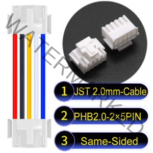 JST PHB2.0 Dual Row with Belt Lock 2×5Pin Same-Side-Head Cable