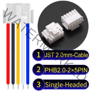 JST PHB2.0 Dual Row with Belt Lock 2×5Pin Single-Headed Cable