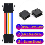 Molex MX3.0mm Dual Row 2×5Pin Female Same-Side-Head Micro-Fit Cable