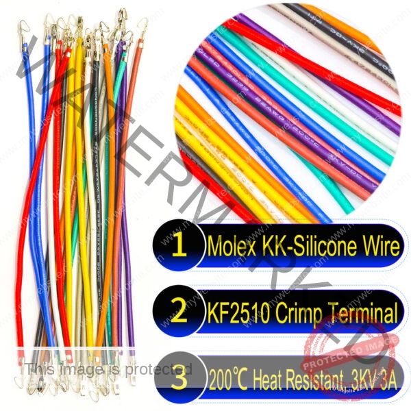 Molex KK 254 2.5mm KF2510 pre-crimped terminal silicone cable