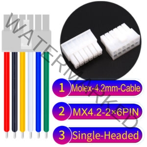 Molex MX4.2mm Dual Row 2×6Pin Mini-Fit Jr Male Single-Headed Cable