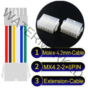 Molex MX4.2mm Dual Row 2×6Pin Mini-Fit Jr Male Female Extension Cable