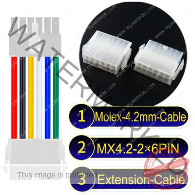 Molex MX4.2mm Dual Row 2×6Pin Mini-Fit Jr Male Female Extension Cable