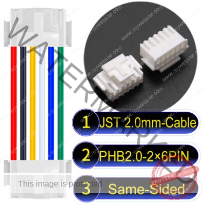 JST PHB2.0 Dual Row with Belt Lock 2×6Pin Same-Side-Head Cable