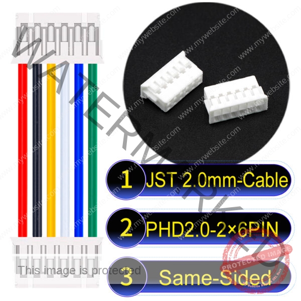 JST PHD2.0 2×6Pin Dual Row Same-Side-Head Cable