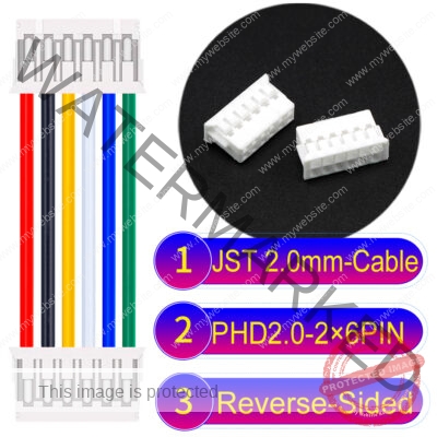 JST PHD2.0 2×6Pin Dual Row Reverse-Side-Head Cable