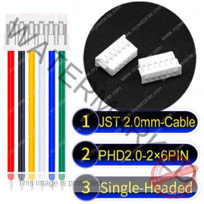 JST PHD2.0 2×6Pin Dual Row Single-Headed Cable