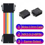 Molex MX3.0mm Dual Row 2×6Pin Female Same-Side-Head Micro-Fit Cable