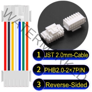 JST PHB2.0 Dual Row with Belt Lock 2×7PinReverse-Side-Headd Cable