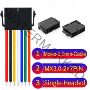 Molex MX3.0mm Dual Row 2×7Pin Female Single-Headed Micro-Fit Cable