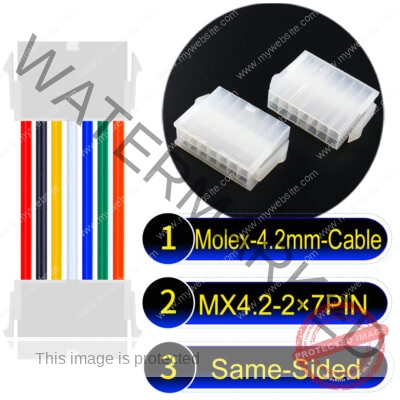 Molex MX4.2mm Dual Row 2×7Pin Mini-Fit Jr Female Same-Side-Head Cable