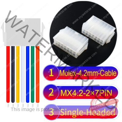 Molex MX4.2mm Dual Row 2×7Pin Mini-Fit Jr Female Single-Headed Cable