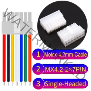 Molex MX4.2mm Dual Row 2×7Pin Mini-Fit Jr Male Single-Headed Cable