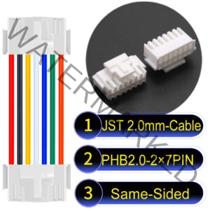 JST PHB2.0 Dual Row with Belt Lock 2×7Pin Same-Side-Head Cable