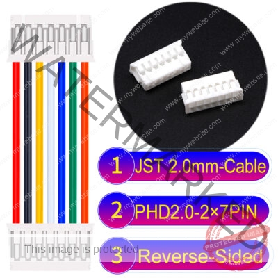 JST PHD2.0 2×7Pin Dual Row Reverse-Side-Head Cable