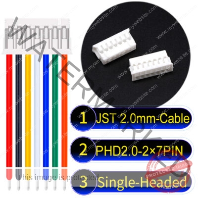 JST PHD2.0 2×7Pin Dual Row Single-Headed Cable