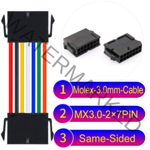 Molex MX3.0mm Dual Row 2×7Pin Female Same-Side-Head Micro-Fit Cable